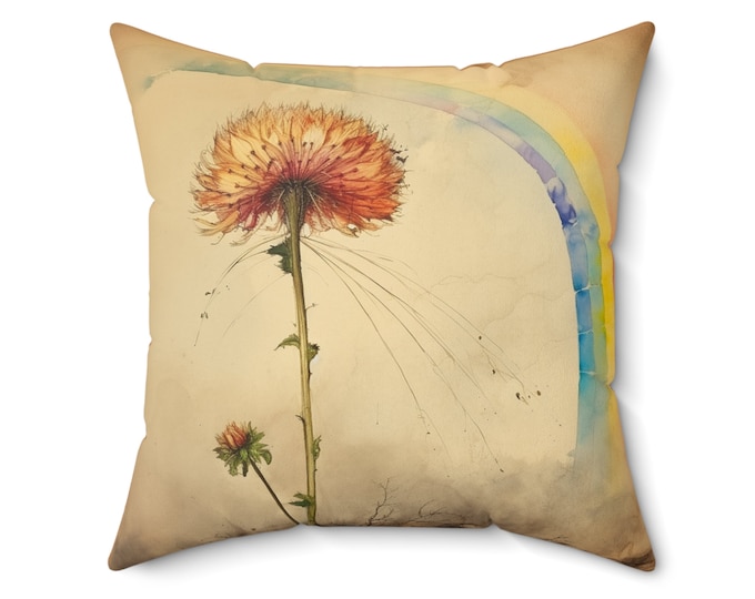 Botanical Pillow Rainbow Pillow Rainbow Cushion Fairycore Pillow Fairycore Cushion Cottagecore Pillow Gay Pride Pillow Farmhouse Pillow GIft
