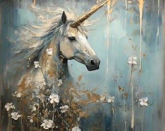 Pegatina de unicornio, calcomanía de unicornio realista, arte de unicornio, pegatina de goblincore, pegatina de fairycore, pegatina de fantasía, regalo para amantes de los unicornios