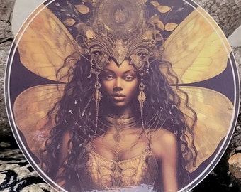 BLACK FAIRY STICKER!!! Black Girl Magic Sticker Fairy Sticker Fairycore Sticker Glittery Fairy Sticker Fantasy Sticker Gift for Her