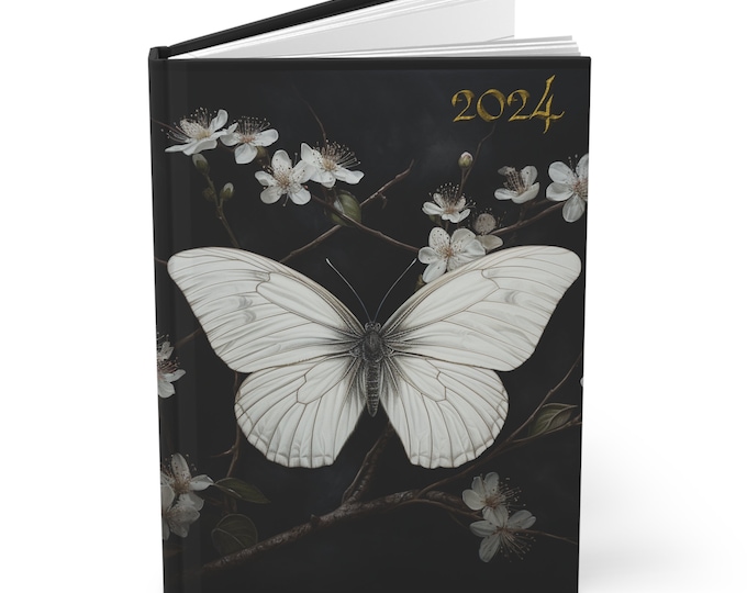 Hardcover BUTTERFLY DIARY, Butterfly Journal, Butterfly Noteook, Dark Academia Notebook, Cottagecore Notebook, Fairycore Diary