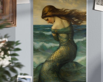 MINI POSTER -- MERMAID (8 x 12), Meerjungfrau Wand Kunst, Mermaid Core, Mermaid Poster, Fairycore Poster