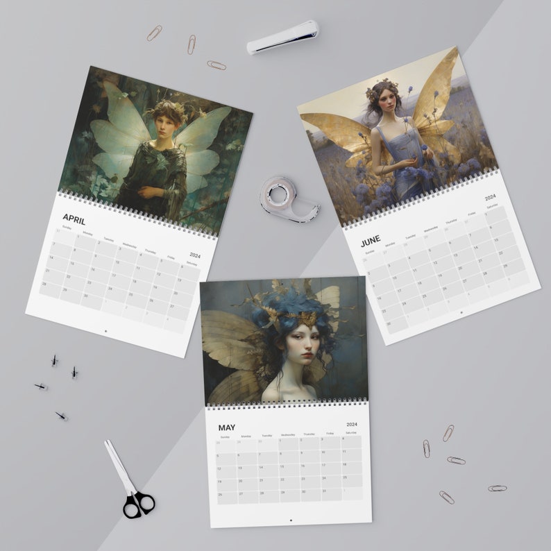 FAIRIES 2024 CALENDAR, Fairy Calendar, Fantasy Calendar, Fairycore