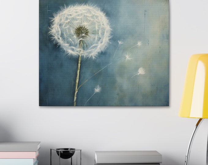 BLUE DANDELION CANVAS art print (24 x 20) -- Fairycore, Cottagecore