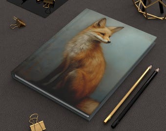 Fox Journal - Cute Animal Notebook, Woodland Wildlife Diary, Hardcover Journal Matte, Gift for Writers, Nature Lover Stationery, Fox Lover