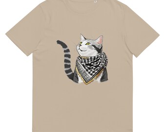 Camicia per gatti kefiah bissa palestinese in cotone biologico