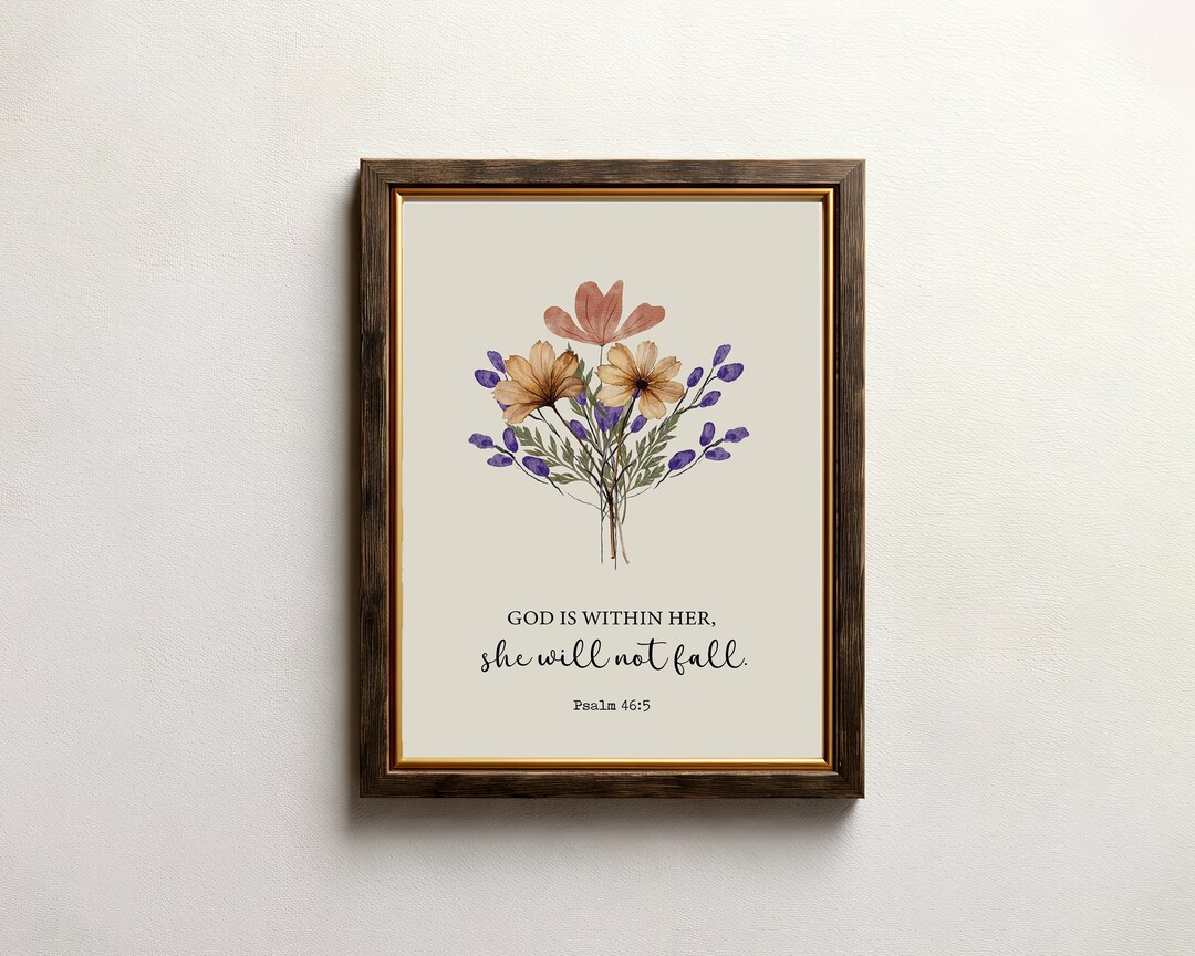 PHYSICAL PRINT Psalm 46:5 Bible Verse Wall Art God Within Her Christian ...