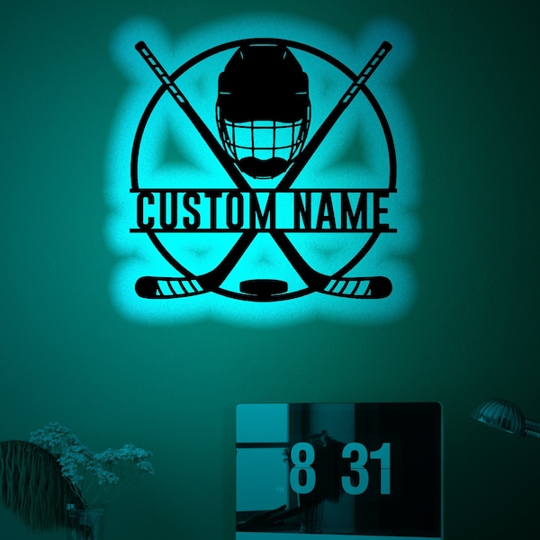 Custom Hockey Sign Led Light Etsy