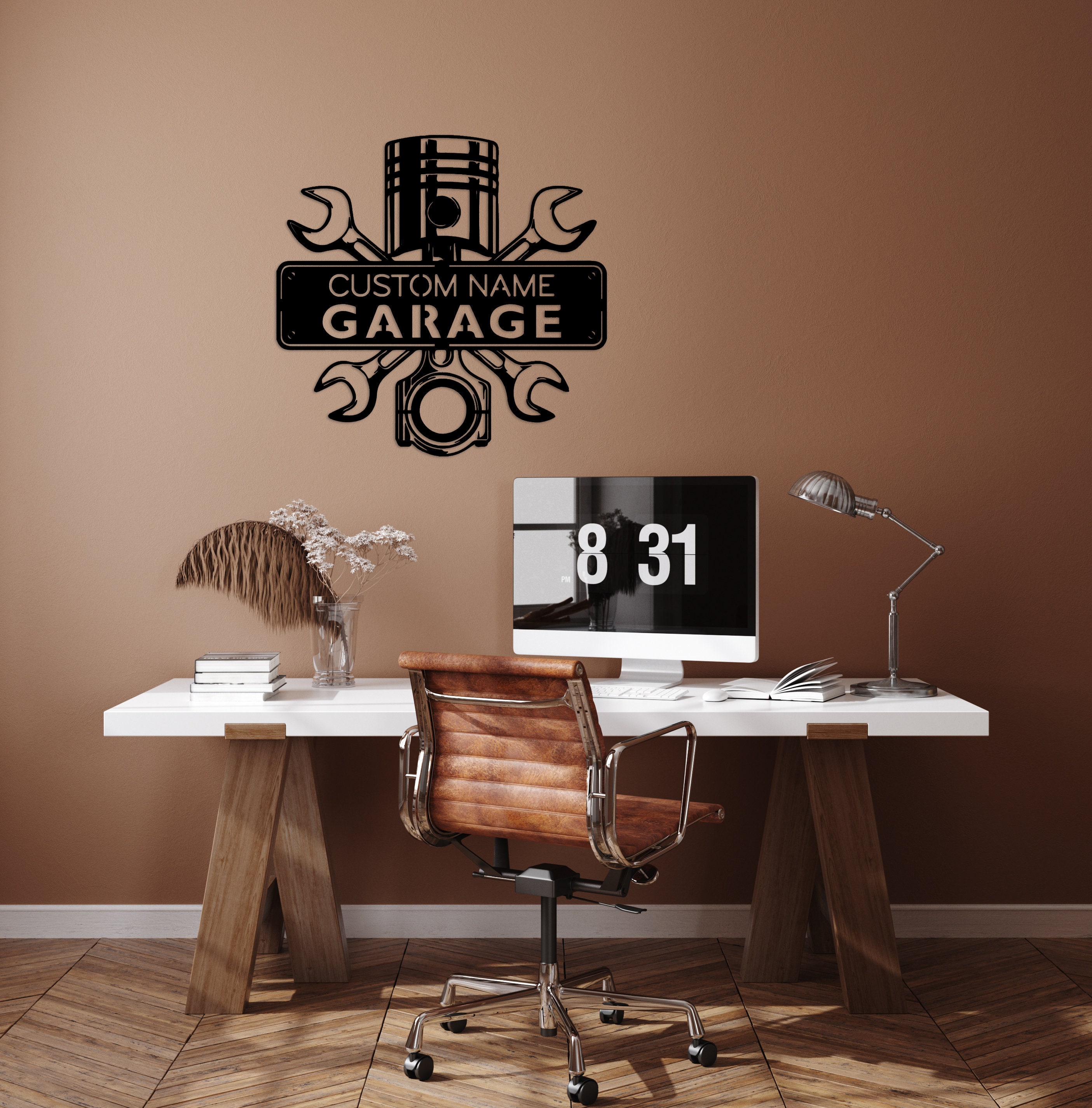 Personalized Garage Wood Wall Art With Rgb Led Light, Custom Garage