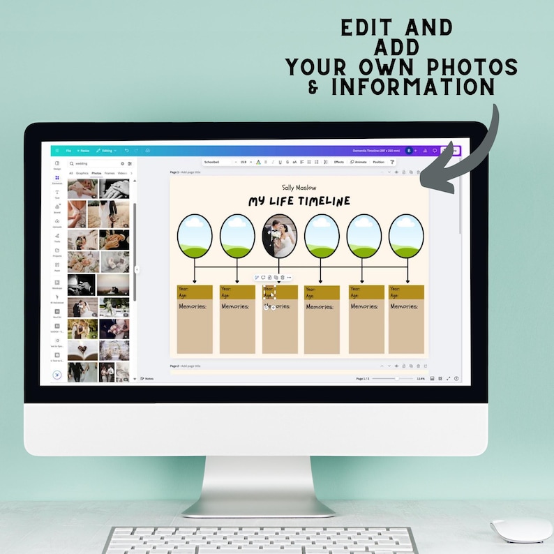 Dementia Activity: Editable My Life Timeline Template (canva Download ...