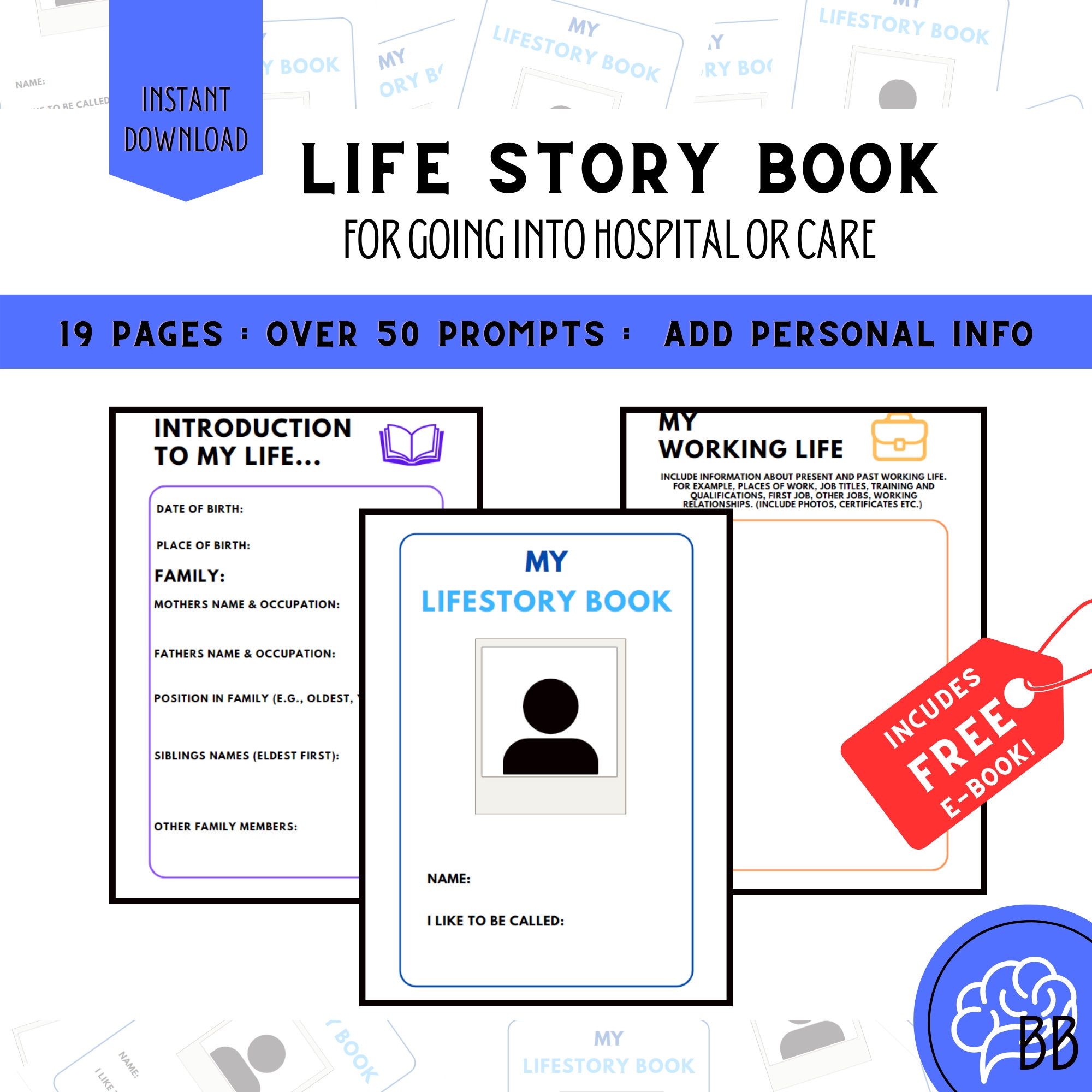 Personalized Dementia Life Story Book: Memory Prompts (PDF Download)