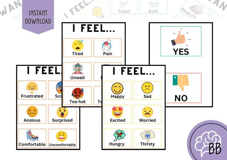 Communication Cards, Communication Board, Dementia Cards, Printable