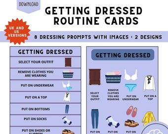 Dementia Dressing Routine Cards: Visual Aid for Seniors (Digital Download)