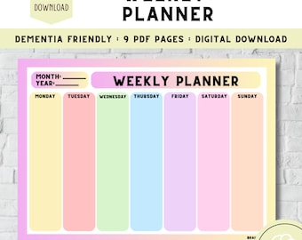 Dementia Care Weekly Planner: Printable Routine Schedule (PDF Download)