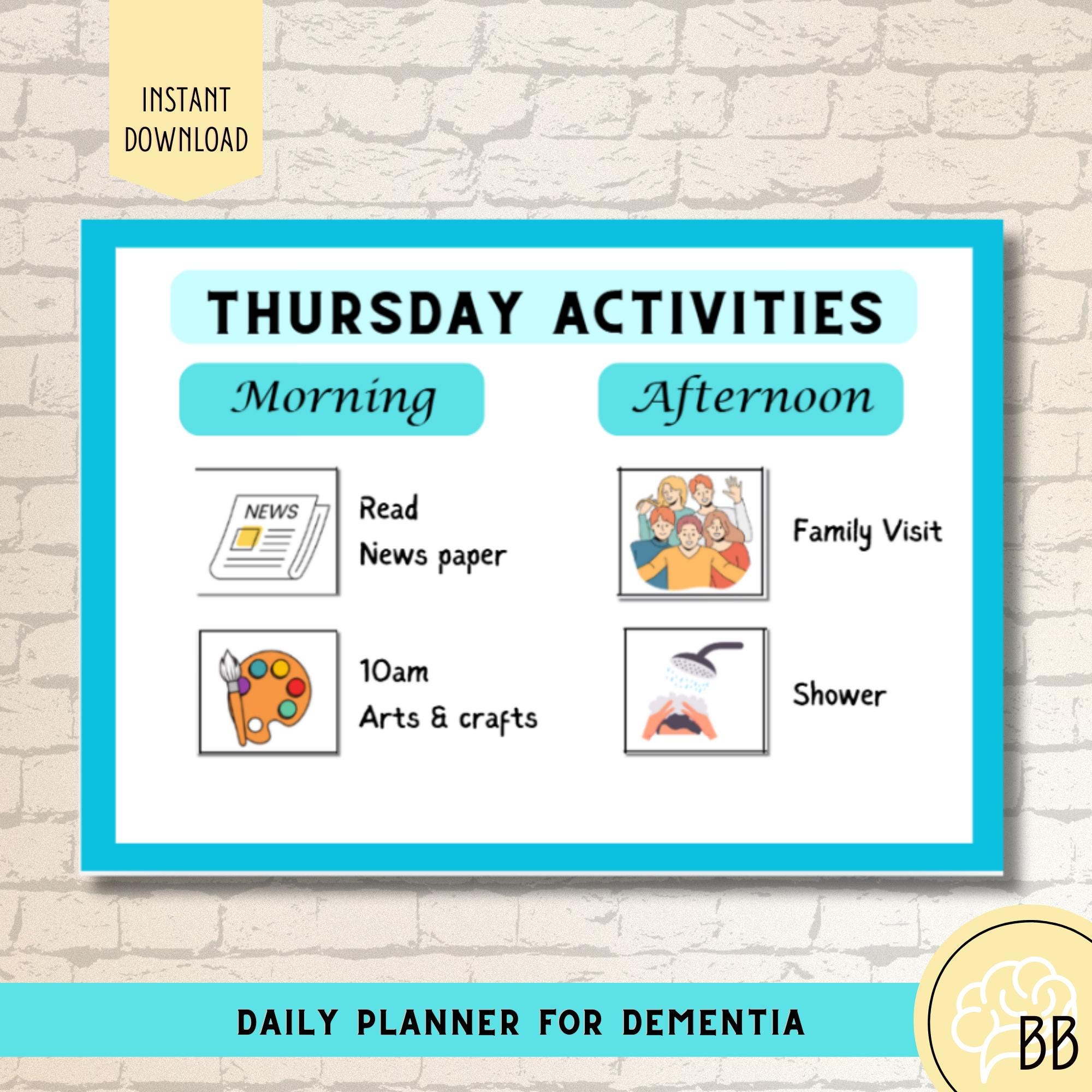 Dementia Daily Routine Planner: Caregiver Activity Cards (PDF) - Etsy ...