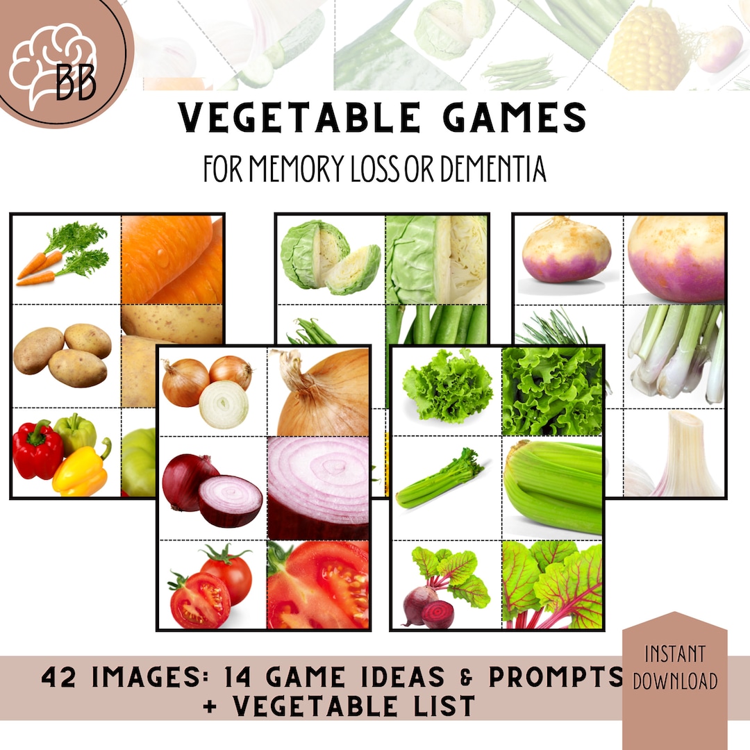 Dementia Activity: Vegetable Memory Game for Seniors (PDF Download) - Etsy