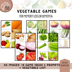 Dementia Activity: Vegetable Memory Game for Seniors (PDF Download)