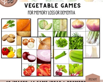 Dementia Activity: Vegetable Memory Game for Seniors (PDF Download)