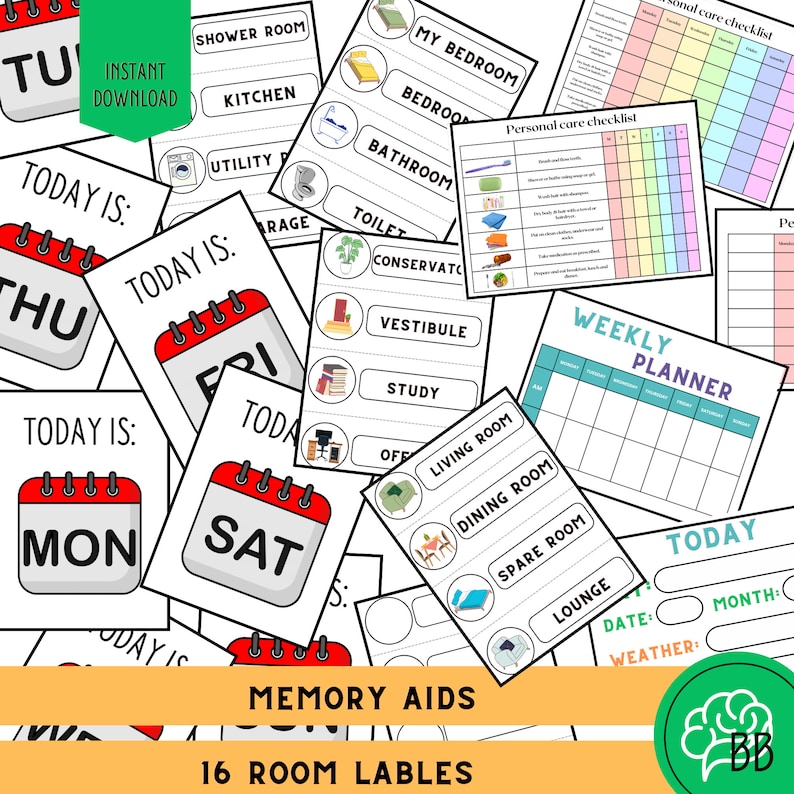 Dementia Care Bundle, Communication Chart, Routine Cards, Flashcards