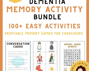 Dementia Activity Pack | 100+ Senior Games, Alzheimer’s Bundle (PDF Download)