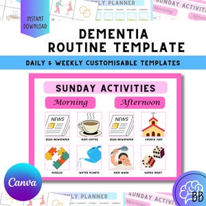 Planificateur de routine hebdomadaire quotidien modifiable, démence, outil d'aide pour les personnes souffrant de troubles d'apprentissage autistes, prise en charge de la perte de mémoire