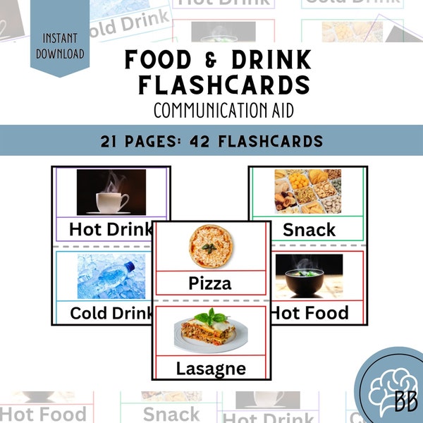 Meal choice flashcards, visual communication aid, meal planner, dinner, lunch, snacks, nursing care, home care