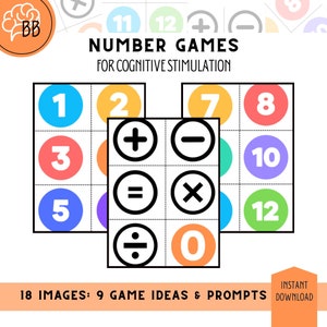 Dementia Number Games: Cognitive Stimulation Activity (PDF Download)