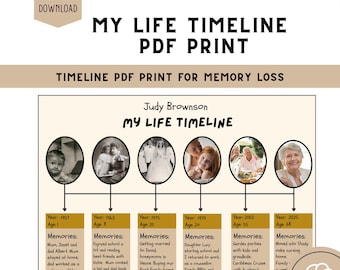 Dementia Memory Timeline Photo Activity: Family Time for Seniors (PDF Download)