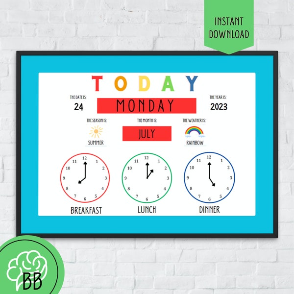 Stay Independent with Dementia Clocks - Morning Board, Weather, Meal Times Reminder - Easy Routines Aid