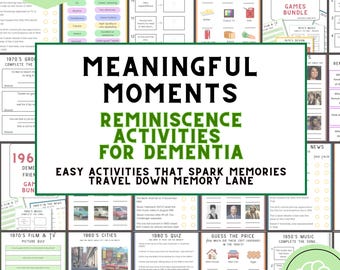 Dementia Reminiscence Therapy Activities | 1950s-1980s Memory Recall Prompts (Printable PDF)