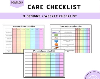 Caregiver Log, Stay Organized with Printable Dementia Care Checklist, Personal Checklist & Nursing Supplies