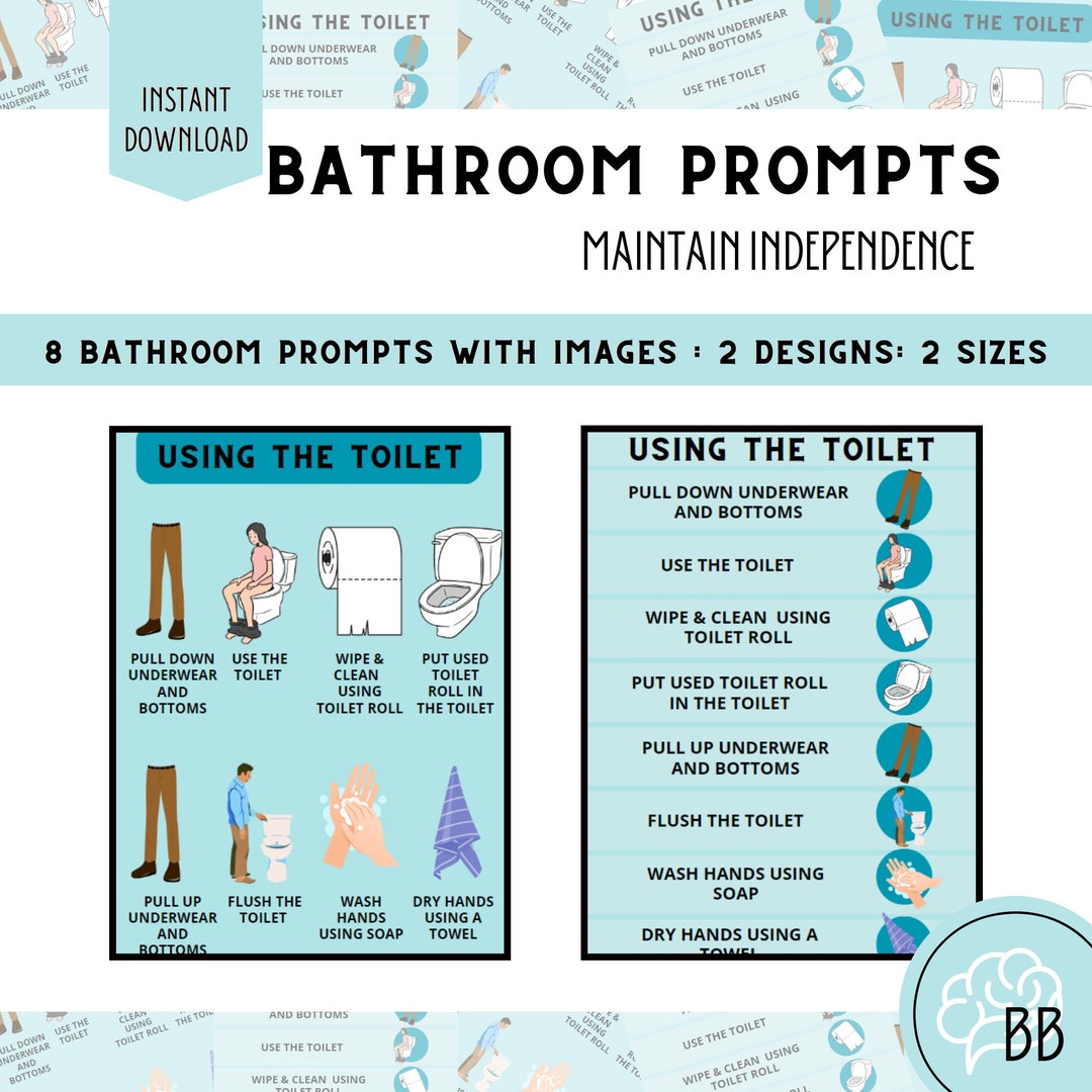 Bathroom Routine Cards for Dementia, Daily Routine Chart for Memory
