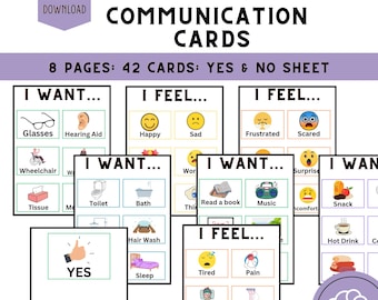 Dementia Communication Chart Cards Printable | Alzheimer’s Flashcards | Senior Care Tools | Memory Support Aids
