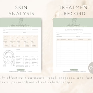 Facial Treatment Forms | Editable Esthetician Templates | Printable Skincare Consent Forms | Facial Consultation Form | Beauty Salon Forms