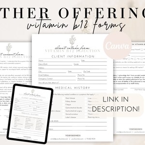 Vitamin D Injection Informed Consent Forms, Vitamin D Client Consultation Form, Vitamin D3 Shot Medical Consent Form, Editable Vit D Intake