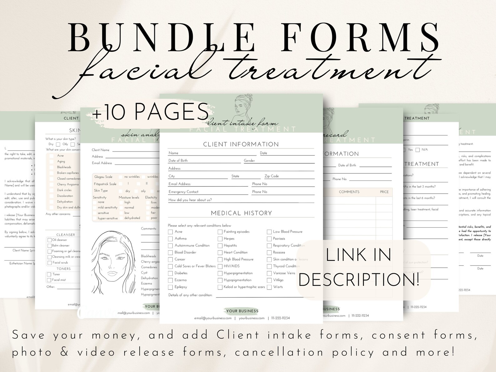 Editable Facial Skin Analysis Form, Esthetician Forms Face Mapping ...