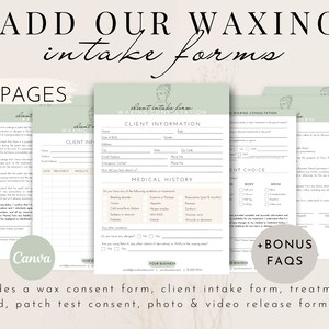 Editable Waxing Aftercare Card Template, Hair Wax Care Card, Hair Removal Aftercare Instructions, Waxing Aftercare Guide Canva, Esthetician business forms