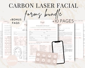 Editable Carbon Laser Peel Consent Form Bundle, Carbon Laser Facial Aftercare, Carbon Laser Consultation Form, Med Spa Esthetician Template