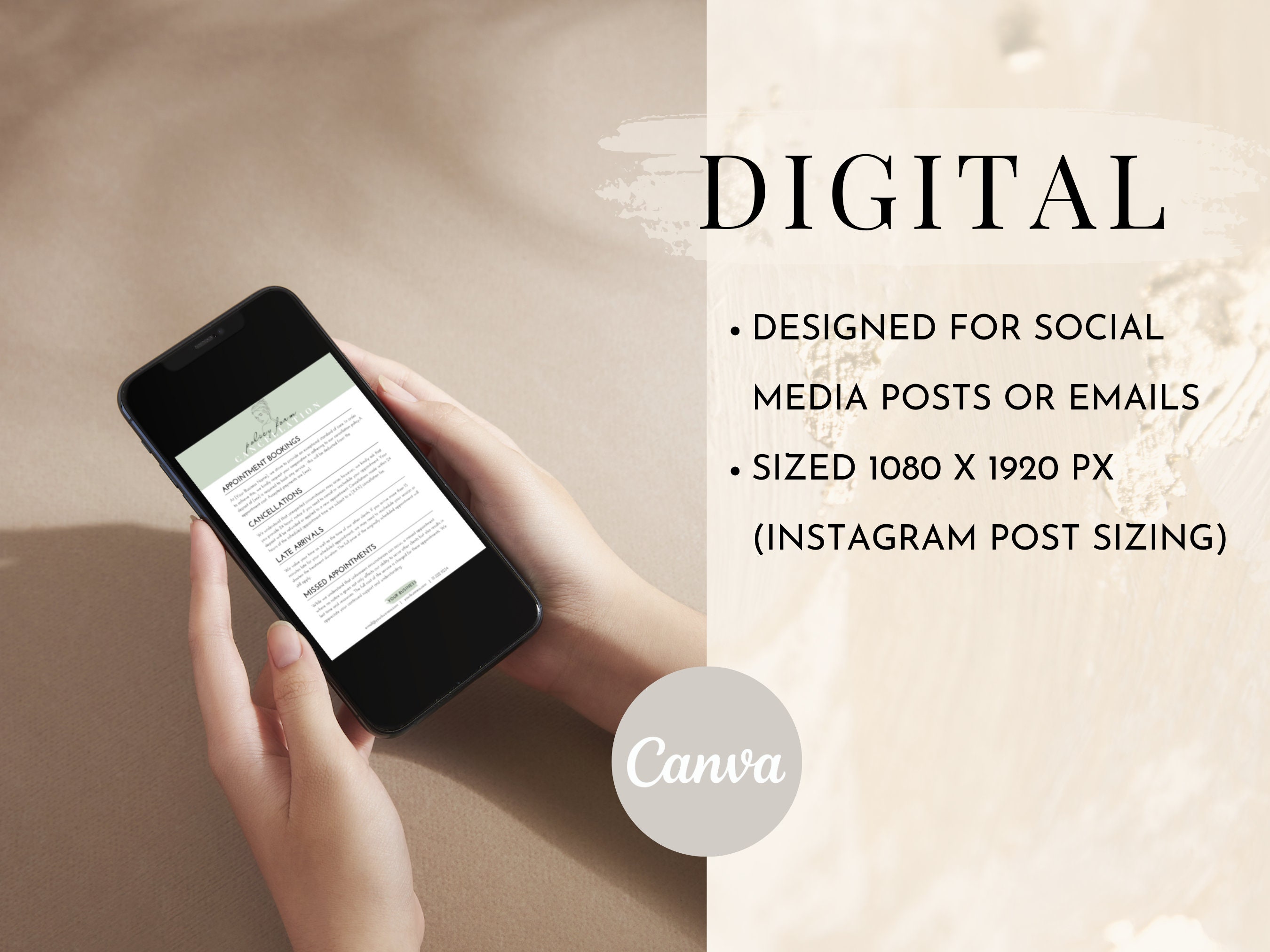 Editable Cancellation Policy Form, Printable Esthetician Templates