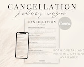 Editable Cancellation Policy Form, Printable Esthetician Templates, Beauty Nail Hair Salon Policy Sign, Cancelation Spa Policies Template