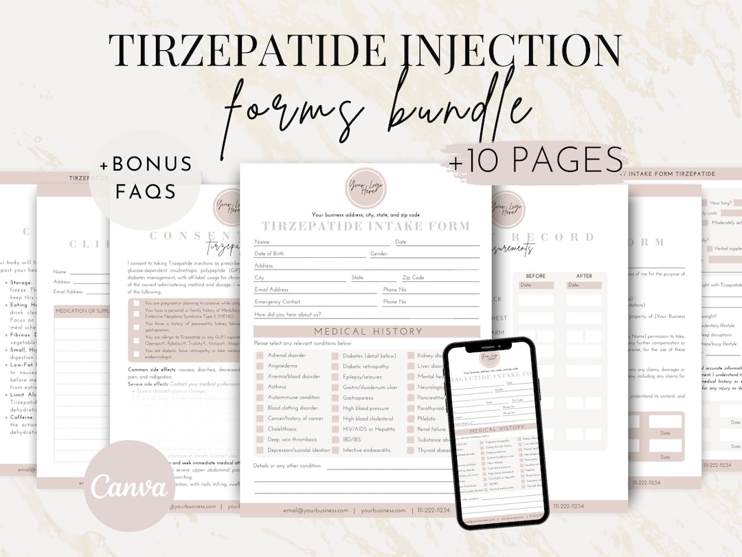 Tirzepatide Weight Loss Injection Consent Form Bundle, Tirzepatide ...