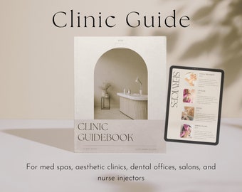 Guida modificabile per il paziente della clinica Trattamenti iniettabili, opuscolo per il cliente estetico Medspa, modello di brochure per spa mediche, saloni, iniettori