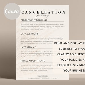 Editable Cancellation Policy Form, Printable Esthetician Templates ...