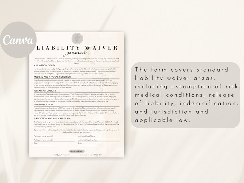 General Liability Waiver Template Liability Form Agreement Liability General Liability Waiver Template Liability Form Agreement Liability