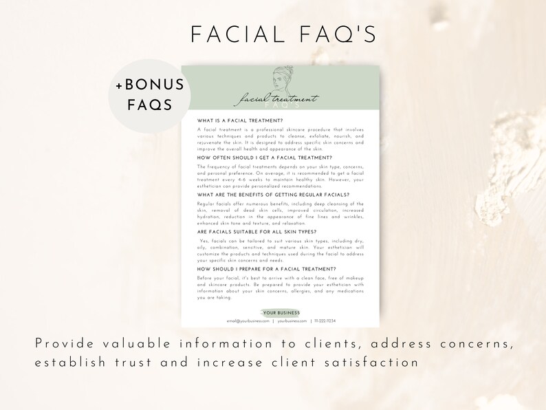 Facial Treatment Forms | Editable Esthetician Templates | Printable Skincare Consent Forms | Facial Consultation Form | Beauty Salon Forms