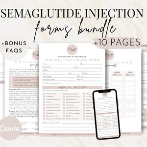 Editable Semaglutide Bundle Forms Template, Weight Loss Business, Semaglutide Consent Form, Semaglutide Client Intake Form, Ozempic GLP 1