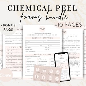 Formulaires de consentement au peeling chimique, modèle d'esthéticienne modifiable, admission des formulaires de peeling chimique, consultation et suivi du peeling, formulaire de consentement facial