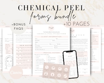 Chemical Peel Consent Forms, Editable Esthetician Template, Chemical Peel Forms Intake, Peel Consultation and Aftercare, Facial Consent Form