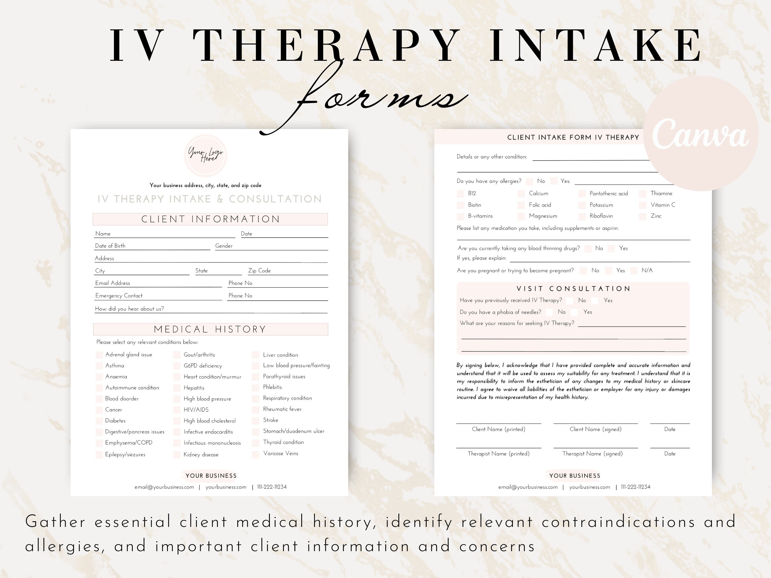 Iv therapy consent form intravenous therapy client forms iv infusion