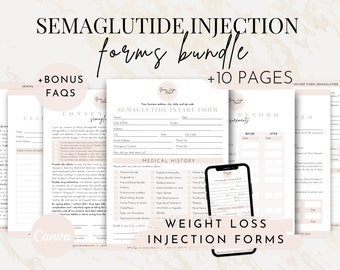 semaglutide order form Editable Semaglutide Bundle Forms, Weight Loss Injection Consent,  Semaglutide Consent Form, Weight Loss Injection Intake Form, Ozempic GLP 1