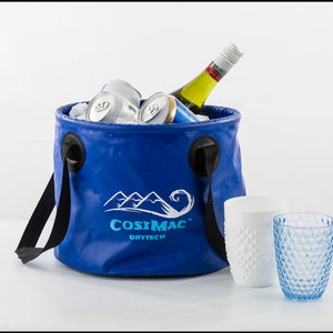 Bolsa tipo cubo plegable Cosimac de 13 litros: cubo de playa portátil, plegable e impermeable. Uso para cambiarse de traje de baño y nadar al aire libre. imagen 10